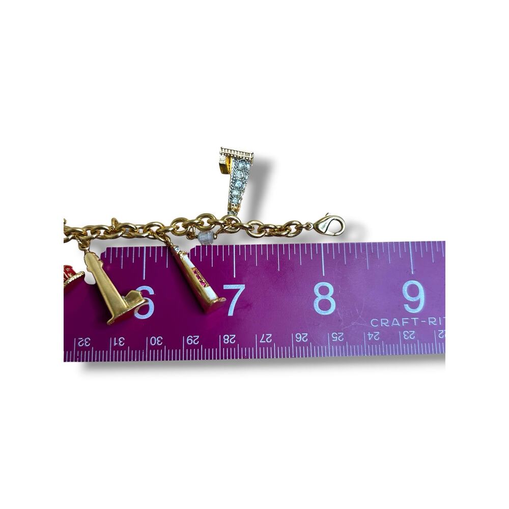 Bradford Exchange Guiding Lights Enamel Lighthouses Charm Bracelet Gold Tone - Picture 5 of 5